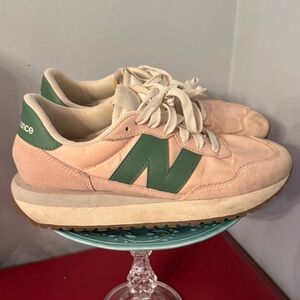 New Balance Women's Pink and Green Sneakers, 237